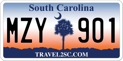 SC license plate MZY901