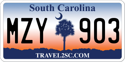 SC license plate MZY903