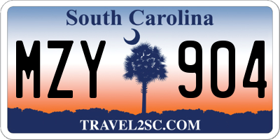 SC license plate MZY904