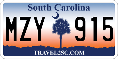 SC license plate MZY915