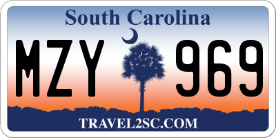 SC license plate MZY969