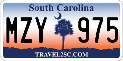 SC license plate MZY975