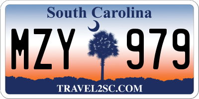 SC license plate MZY979