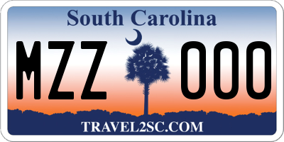 SC license plate MZZ000