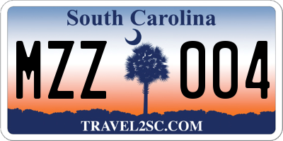 SC license plate MZZ004