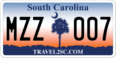 SC license plate MZZ007