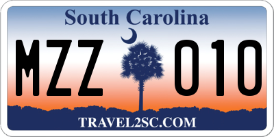 SC license plate MZZ010