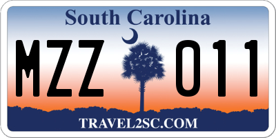 SC license plate MZZ011