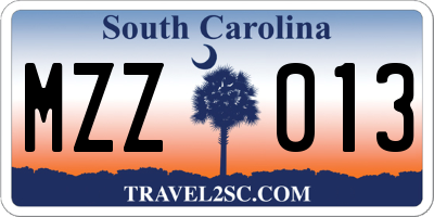 SC license plate MZZ013