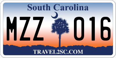 SC license plate MZZ016