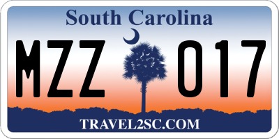 SC license plate MZZ017