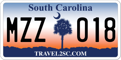 SC license plate MZZ018