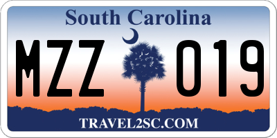 SC license plate MZZ019