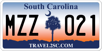 SC license plate MZZ021