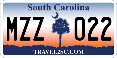 SC license plate MZZ022