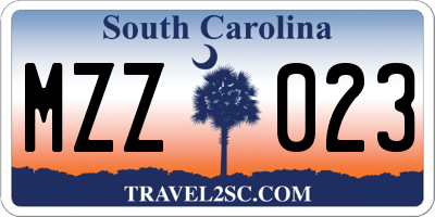 SC license plate MZZ023