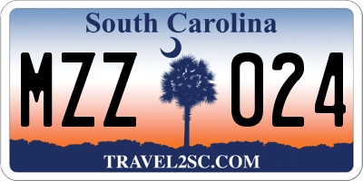 SC license plate MZZ024