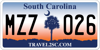 SC license plate MZZ026