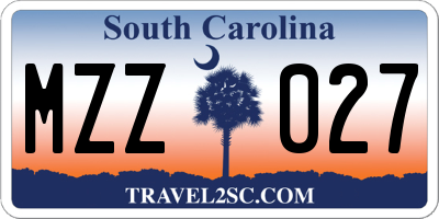 SC license plate MZZ027