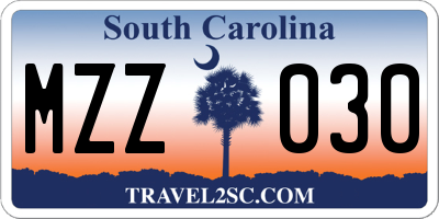 SC license plate MZZ030