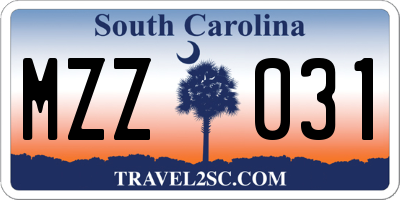 SC license plate MZZ031