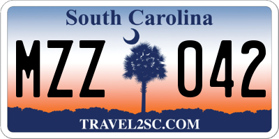 SC license plate MZZ042