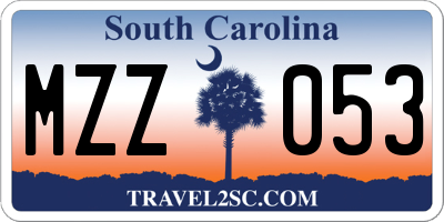 SC license plate MZZ053