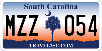 SC license plate MZZ054
