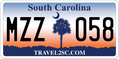 SC license plate MZZ058