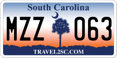 SC license plate MZZ063