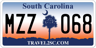 SC license plate MZZ068