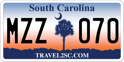 SC license plate MZZ070