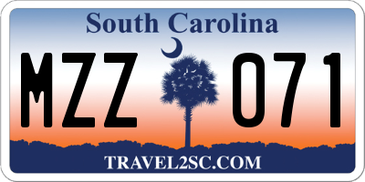 SC license plate MZZ071
