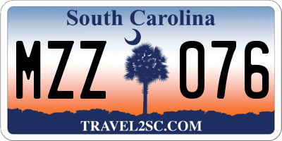 SC license plate MZZ076