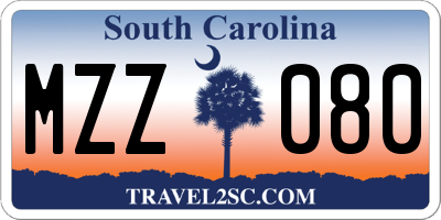 SC license plate MZZ080