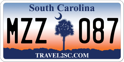 SC license plate MZZ087