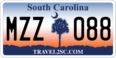 SC license plate MZZ088