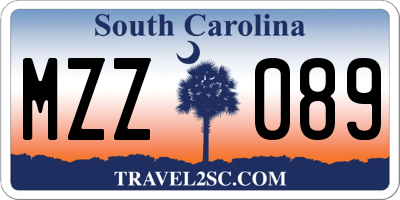 SC license plate MZZ089