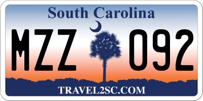 SC license plate MZZ092