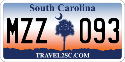 SC license plate MZZ093