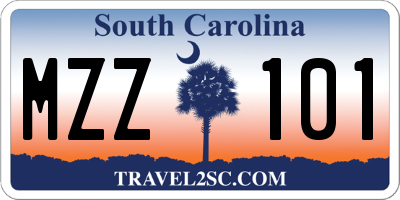 SC license plate MZZ101