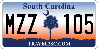 SC license plate MZZ105