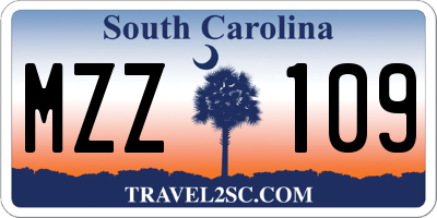SC license plate MZZ109