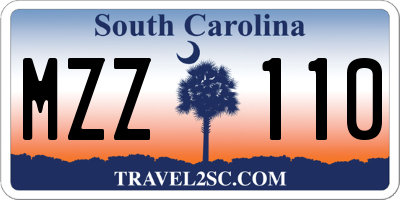 SC license plate MZZ110