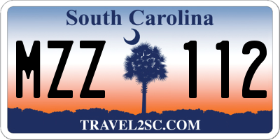 SC license plate MZZ112
