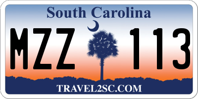SC license plate MZZ113