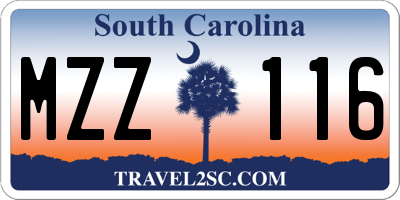 SC license plate MZZ116