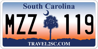 SC license plate MZZ119