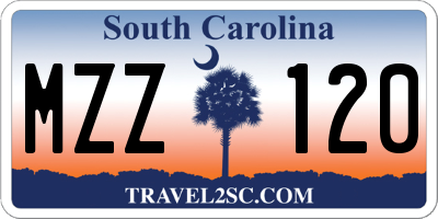 SC license plate MZZ120