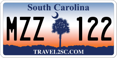 SC license plate MZZ122